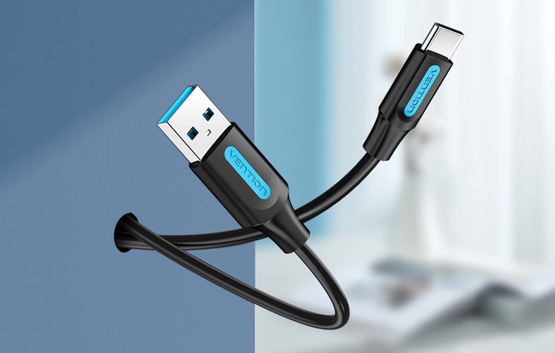 USB 3.0 A to USB-C Cable Vention COZBH 2m Black PVC, Vention COZBH