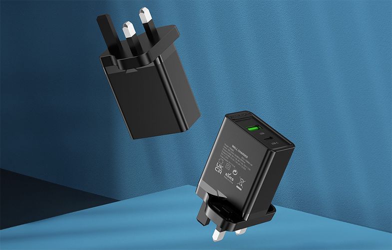 USB-A, USB-C Wall Charger Vention FBBB0-UK 18W/20W UK Black, Vention FBBB0-UK