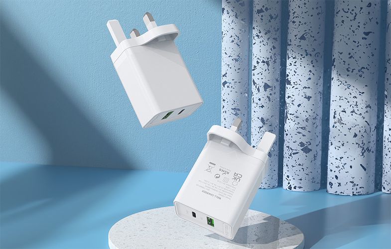 USB-A, USB-C Wall Charger Vention FBBW0-UK 18W/20W UK White, Vention FBBW0-UK