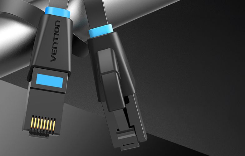 Flat Network Cable UTP CAT6 Vention IBJBU RJ45 Ethernet 1000Mbps 35m Black, Vention IBJBU