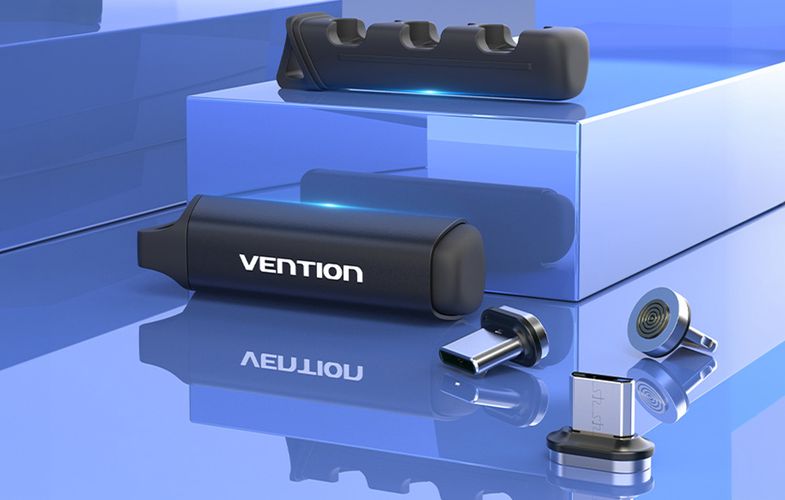 Magnetic 3-Slot Storage Case Vention KBUB0 Black, Vention KBUB0