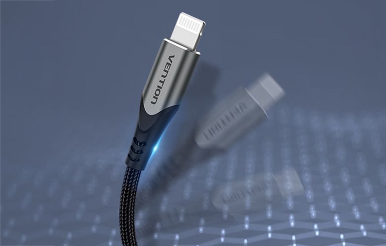 Cable USB 2.0 to Lightning, Vention LABHF 2.4A 1m (Gray), Vention LABHF