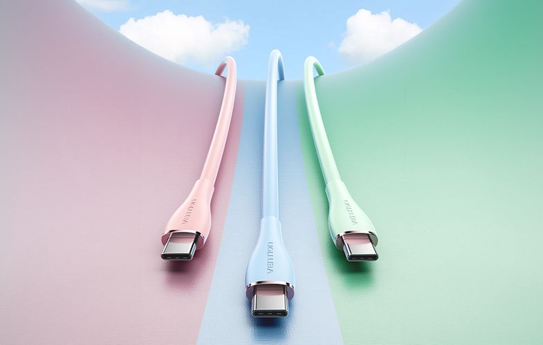 USB-C 2.0 to USB-C Cable Vention TAWGF 1m, PD 100W,  Green Silicone, Vention TAWGF