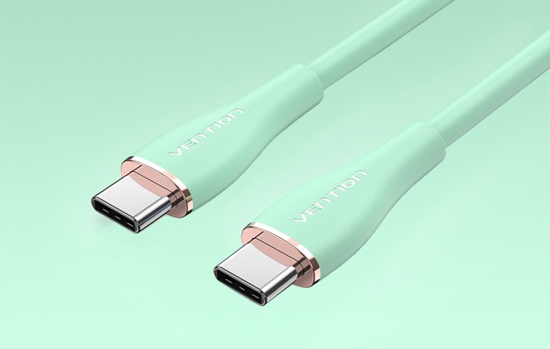 Cable USB-C 2.0 to USB-C Vention TAWGG 1,5m PD 100W  Light Green Silicone, Vention TAWGG