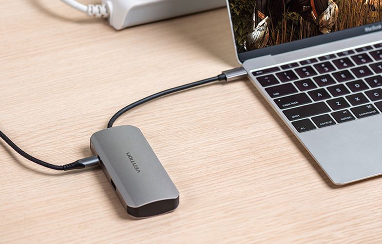 USB-C Docking Station to HDMI, VGA, 3x USB 3.0, PD 0.15m Vention TOIHB (gray), Vention TOIHB