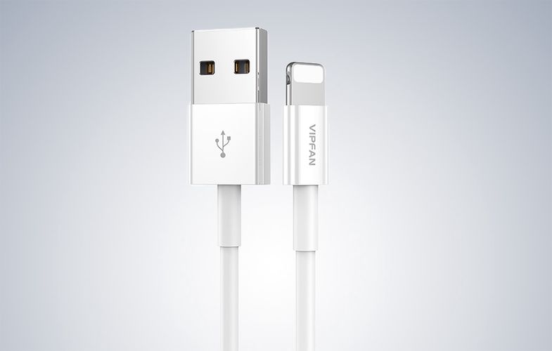 USB to Lightning cable VFAN X03, 3A, 1m (white), Vipfan X03LT