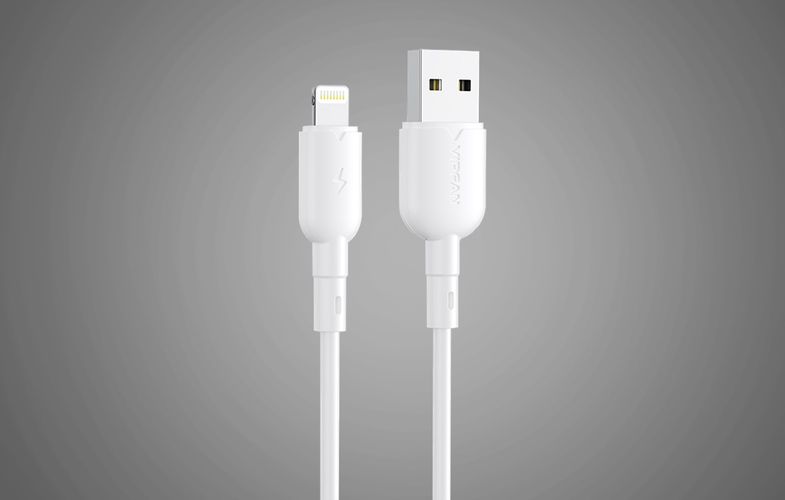 USB to Lightning cable VFAN Colorful X11, 3A, 1m (white), Vipfan X11LT-white