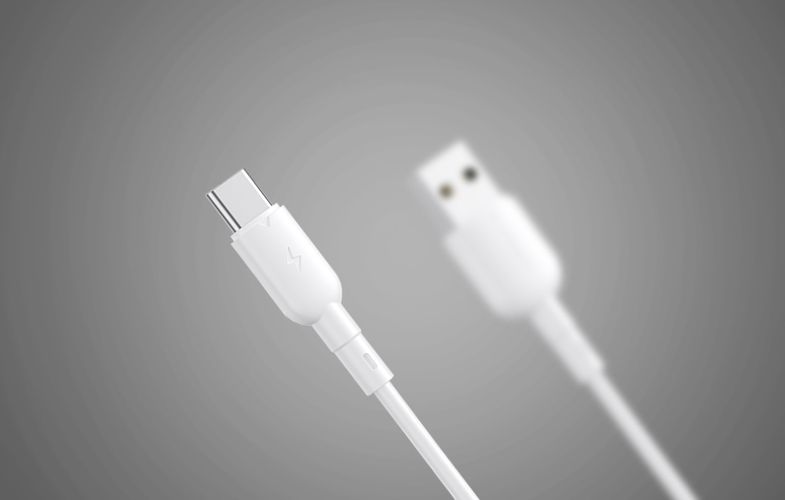 USB to USB-C cable VFAN Colorful X11, 3A, 1m (white), Vipfan X11TC-white