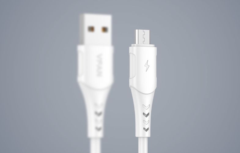 USB to Micro USB cable VFAN Colorful X12, 3A, 1m (white), Vipfan X12MK