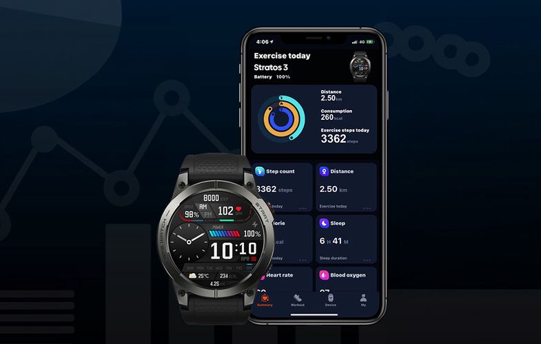 Smartwatch Zeblaze Stratos 3 (Black), Zeblaze Stratos 3 Black