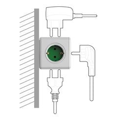 PowerCube  tīkla adapteris ar USB ligzdām un  4 sarkanām  kontaktligzdām 1202RD/DEOUPC 8718444085690