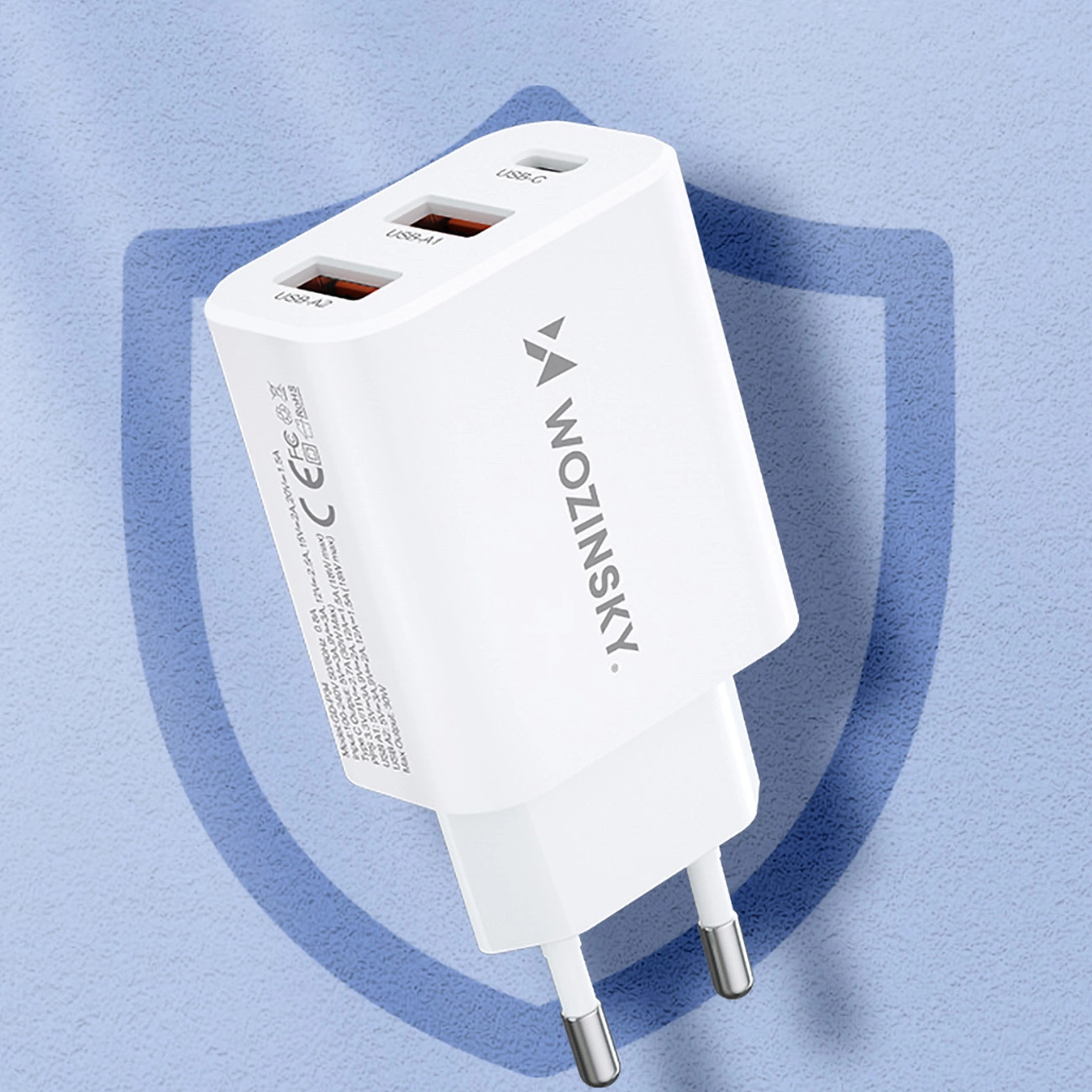 Wozinsky CWCUCW 30W USB-C / 2 x USB-A wall charger - white, Wozinsky 5907769308567