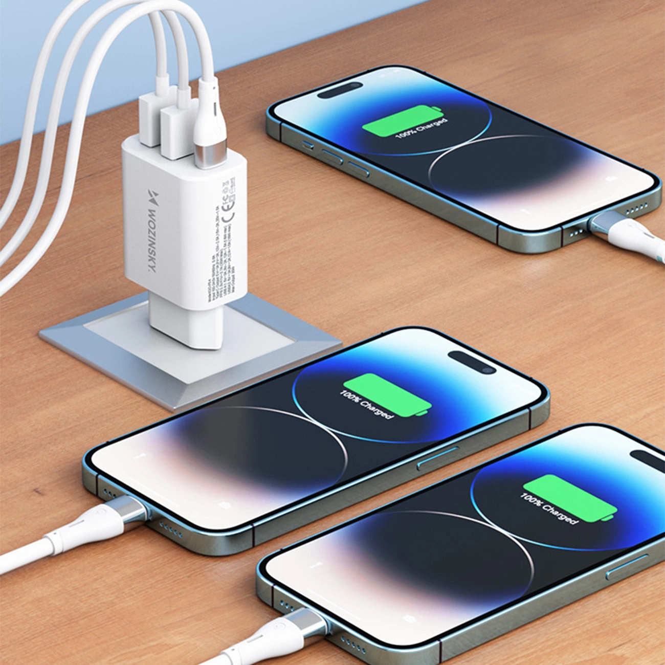 Wozinsky CWCUCW 30W USB-C / 2 x USB-A wall charger - white, Wozinsky 5907769308567