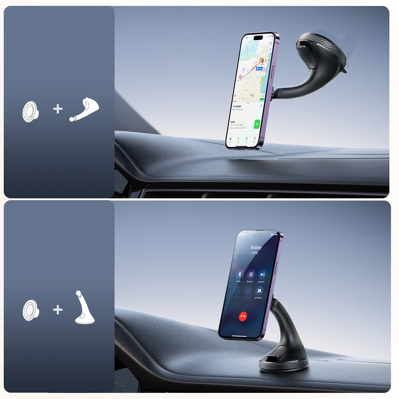 Joyroom JR-ZS406 magnetic car holder for windshield/cockpit - black, Joyroom 6956116708085 6956116708085