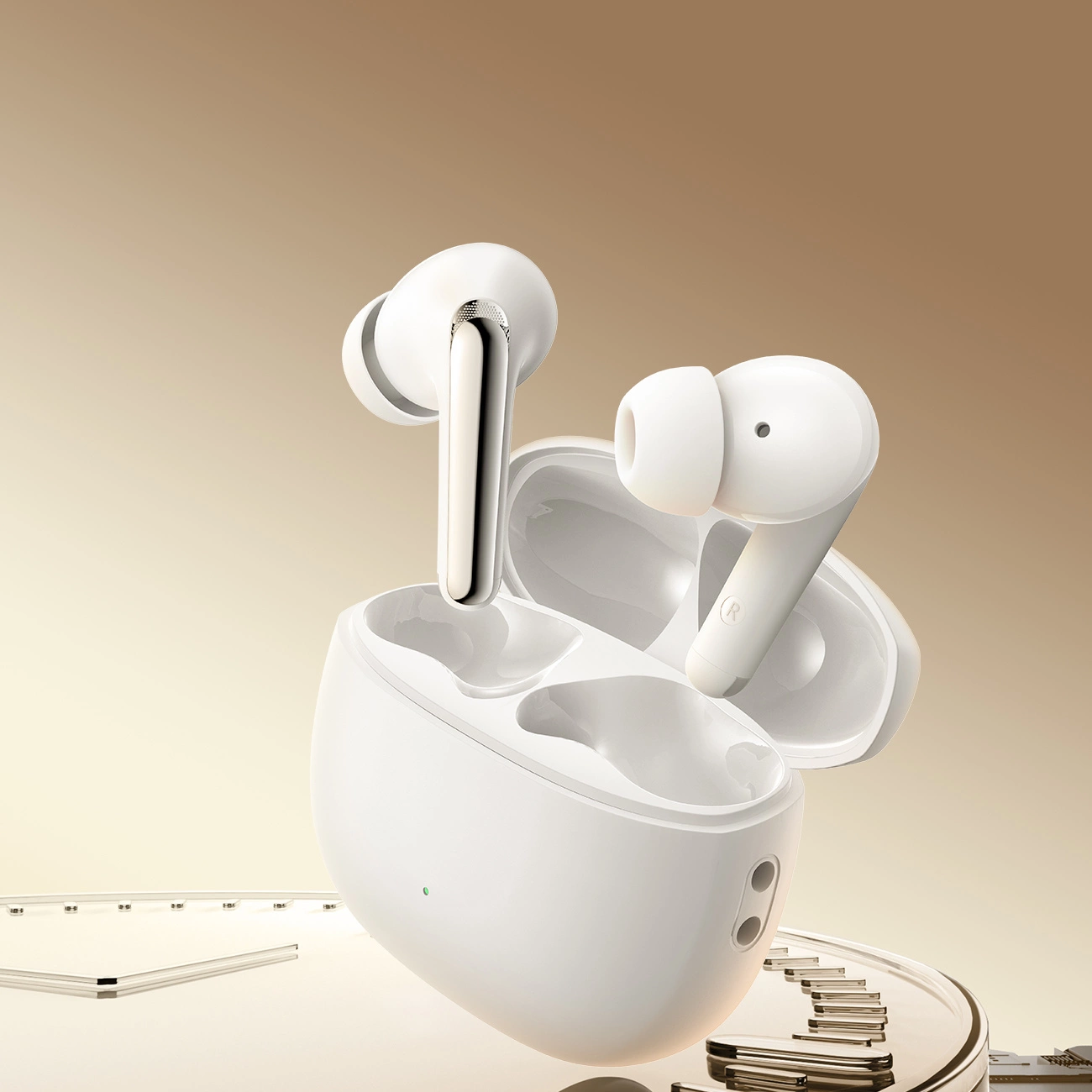 Joyroom Funpods JR-FN1 wireless in-ear TWS Bluetooth 5.4 ANC ENC headphones - white, Joyroom JR-FN1_W