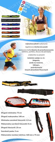 Running belt double waist bag for the phone black, Hurtel 758399854819 758399854819