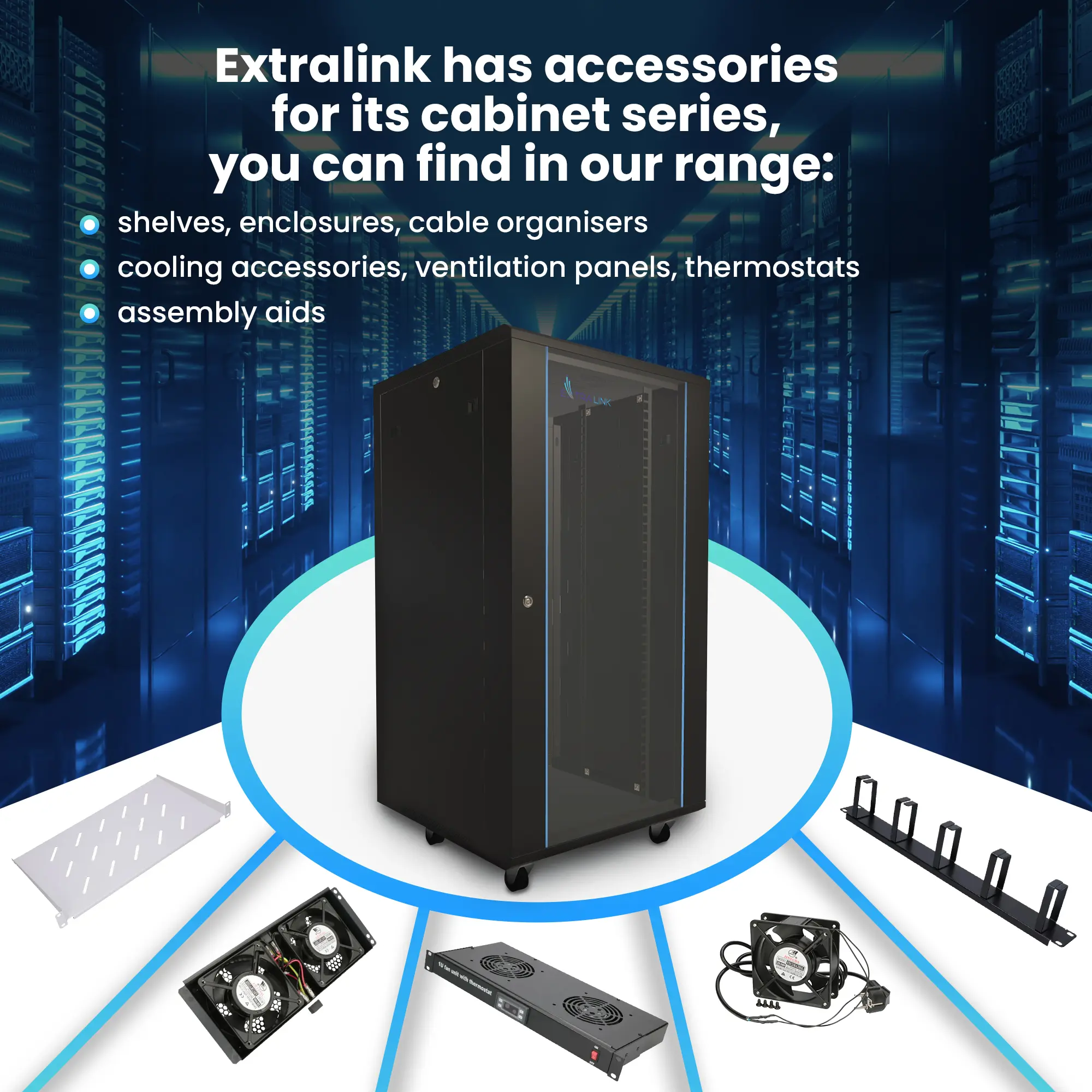 Extralink 27U 600x600 Black Rack Cabinet, EXTRALINK EX.14749 5903148914749