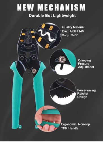 Replės neizoliuotų jungčių užspaudimui (1.5-6mm²) 176mm, CP-151B Pro'sKit CP-151B 4711552155624