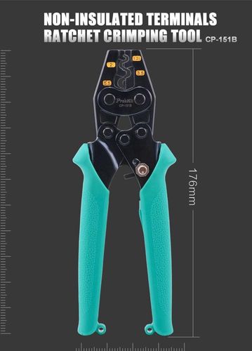 Non-insulated Terminals Ratchet Crimping Tool (1.5-6mm²)176mm, CP-151B Pro'sKit CP-151B