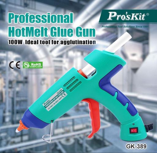 Professional HotMelt Glue Gun 100W 170 (200)°C, GK-389B Pro'sKit GK-389B 4711552154221