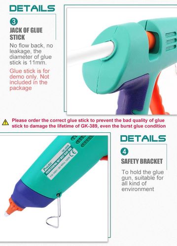 Professional HotMelt Glue Gun 100W 170 (200)°C, GK-389B Pro'sKit GK-389B 4711552154221