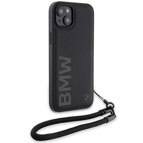 BMW Signature Leather Wordmark Cord case for iPhone 15 Plus / 14 Plus - black, BMW 3666339232665 3666339232665