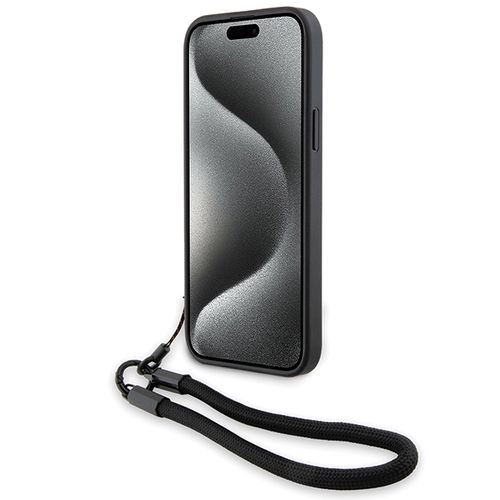 BMW Signature Leather Wordmark Cord case for iPhone 15 Plus / 14 Plus - black, BMW 3666339232665 3666339232665