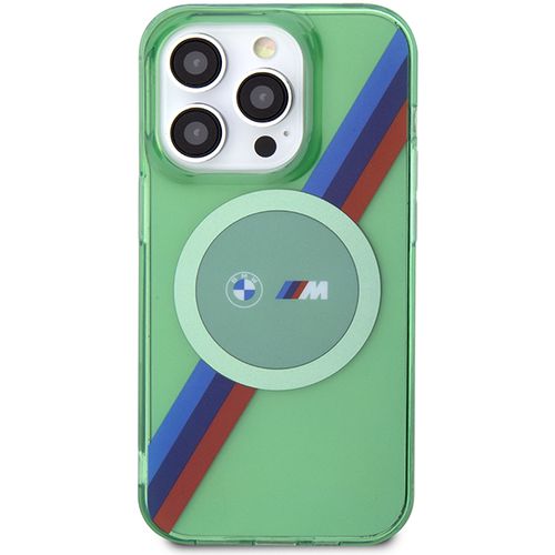 BMW M Tricolor Stripes MagSafe case for iPhone 15 Pro - green, BMW 3666339144968 3666339144968