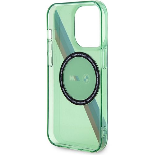 BMW M Tricolor Stripes MagSafe case for iPhone 15 Pro - green, BMW 3666339144968 3666339144968