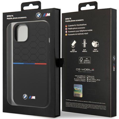 BMW M Silicone Pattern MagSafe Case for iPhone 15/14/13 - Black, BMW 3666339145941 3666339145941