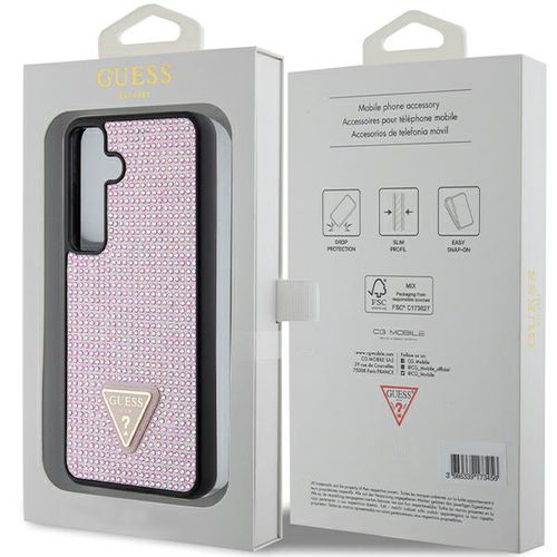 Guess Rhinestone Triangle case for Samsung Galaxy S24+ - pink, Guess 3666339241070 3666339241070