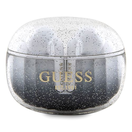 Guess Glitter Gradient TWS Bluetooth headphones with docking station - black, Guess 3666339210373 3666339210373