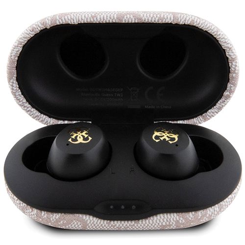 TWS Guess 4G Metal Bluetooth headphones with ENC docking station - pink, Guess 3666339220860