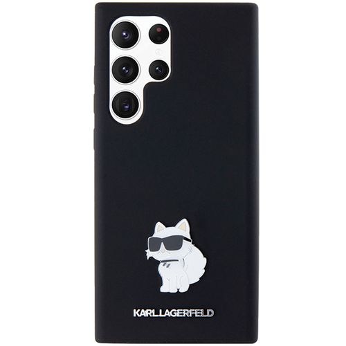 Karl Lagerfeld Silicone Choupette Metal Pin case for Samsung Galaxy S23 Ultra - black, Karl Lagerfeld 3666339242220 3666339242220