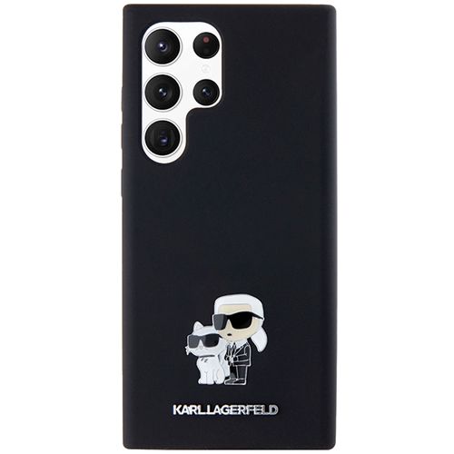 Karl Lagerfeld Silicone Karl&amp;Choupette Metal Pin case for Samsung Galaxy S23 Ultra - black, Karl Lagerfeld 3666339242190 3666339242190