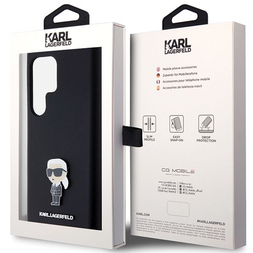 Karl Lagerfeld Silicone Ikonik Metal Pin case for Samsung Galaxy S23 Ultra - black, Karl Lagerfeld 3666339242282 3666339242282