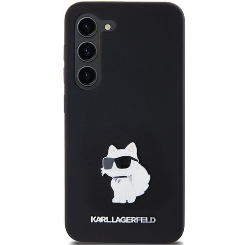 Karl Lagerfeld Silicone Choupette Metal Pin case for Samsung Galaxy S23 - black, Karl Lagerfeld 3666339242206 3666339242206