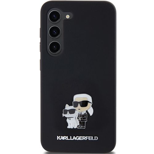 Karl Lagerfeld Silicone Karl&amp;Choupette Metal Pin case for Samsung Galaxy S23 - black, Karl Lagerfeld 3666339242176 3666339242176