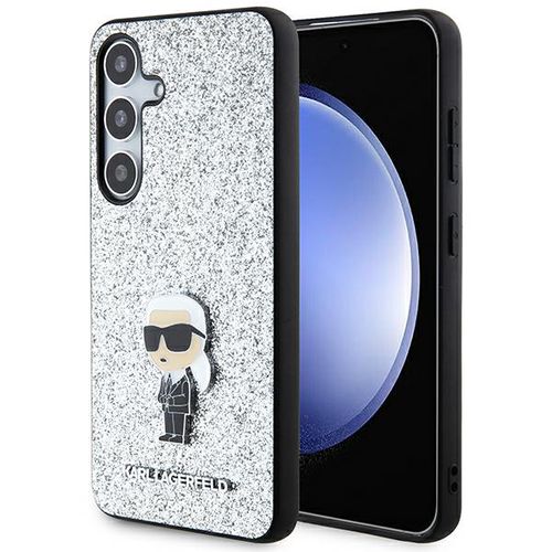 Karl Lagerfeld Fixed Glitter Ikonik Logo Metal Pin case for Samsung Galaxy S24+ - silver, Karl Lagerfeld 3666339242121