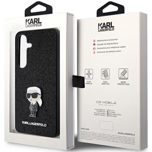 Karl Lagerfeld Fixed Glitter Ikonik Logo Metal Pin case for Samsung Galaxy S24+ - black, Karl Lagerfeld 3666339242091 3666339242091