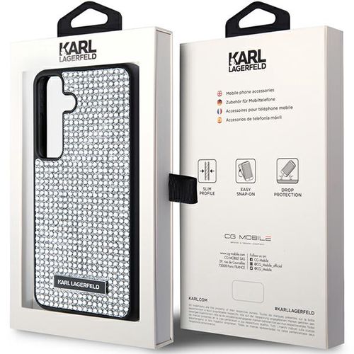 Karl Lagerfeld Rhinestone Metal Logo case for Samsung Galaxy S24 - silver, Karl Lagerfeld 3666339241902 3666339241902