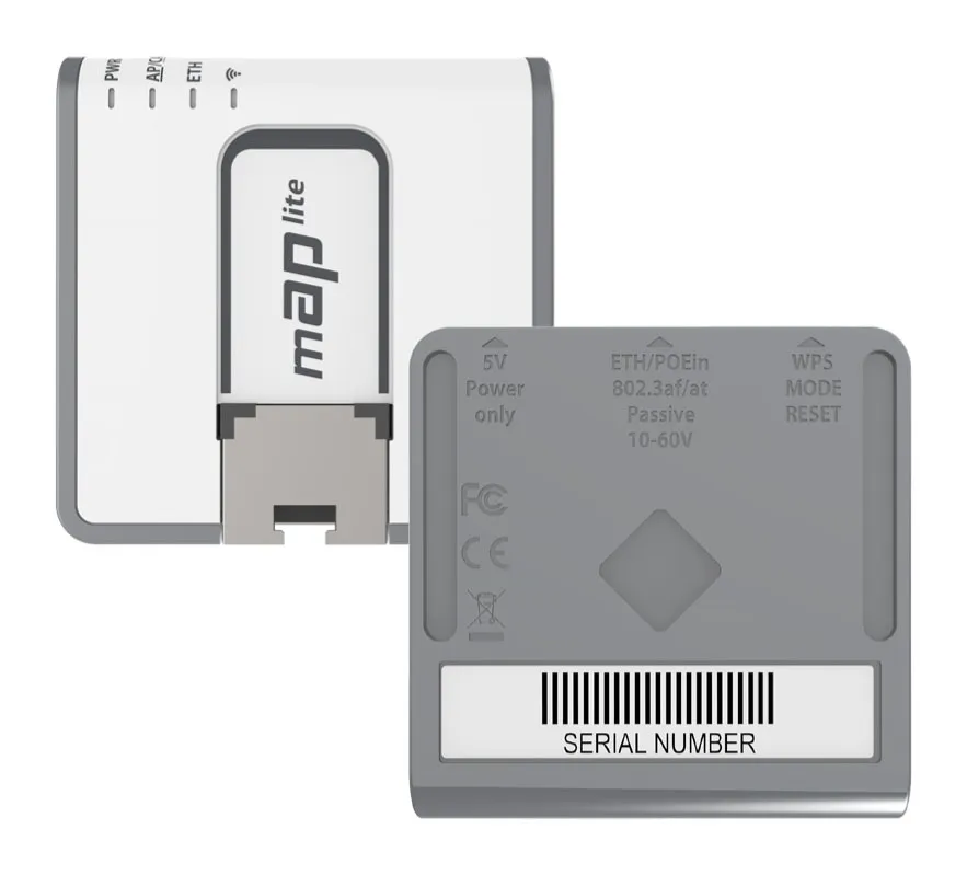 MikroTik mAP lite | Access point | RBmAPL-2nD, 2x2 MIMO, 2,4GHz, 1x RJ45 100Mb/s, MIKROTIK RBMAPL-2ND 4752224004321