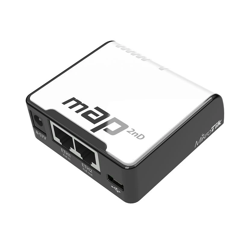 MikroTik mAP | WiFi Router | RBmAP2n, 2,4GHz, 2x RJ45 100Mb/s, 1x microUSB, MIKROTIK RBMAP2ND 4752224004291