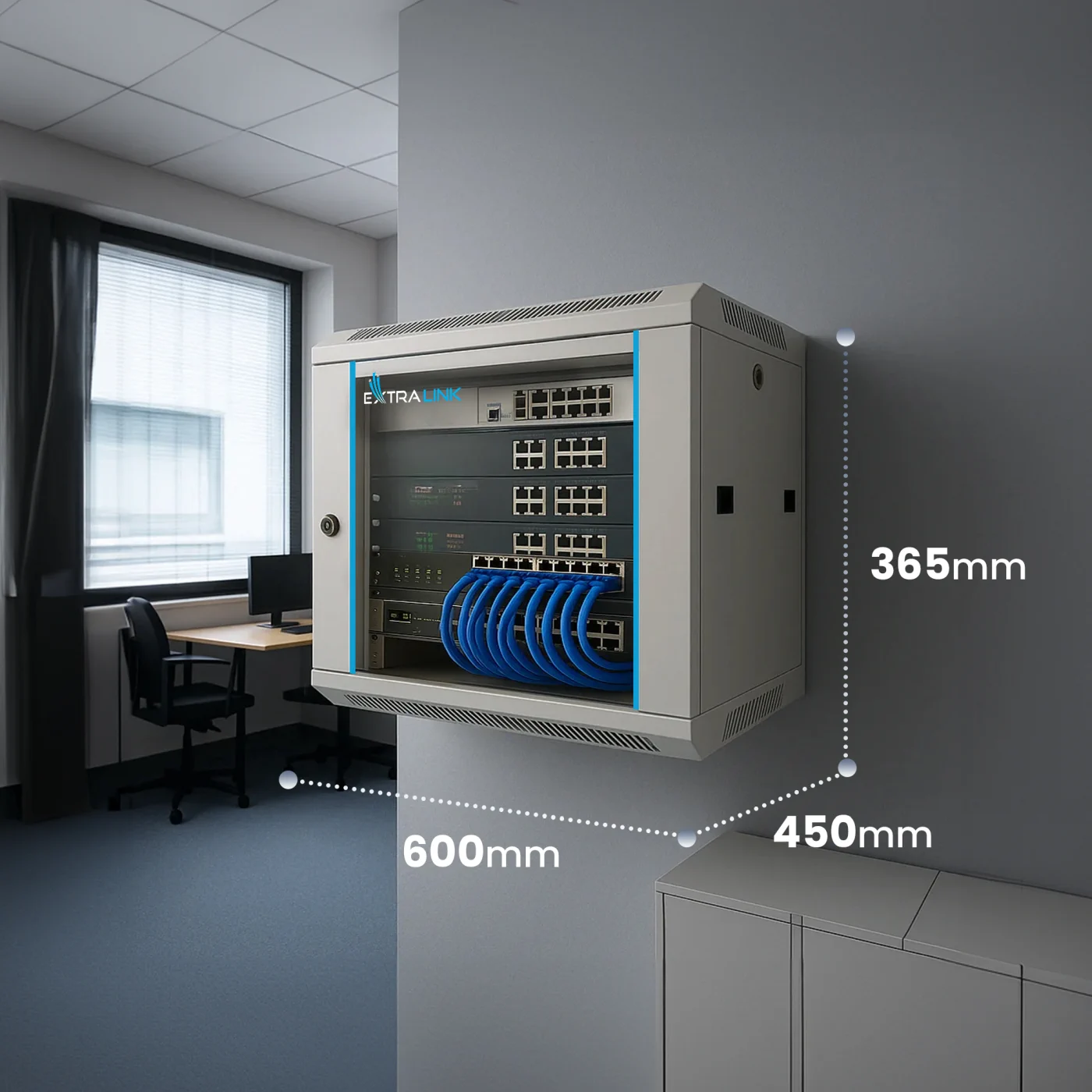 Extralink 6U 600x450 Gray | Rackmount cabinet | wall mounted, EXTRALINK EX.8550 5902560368550