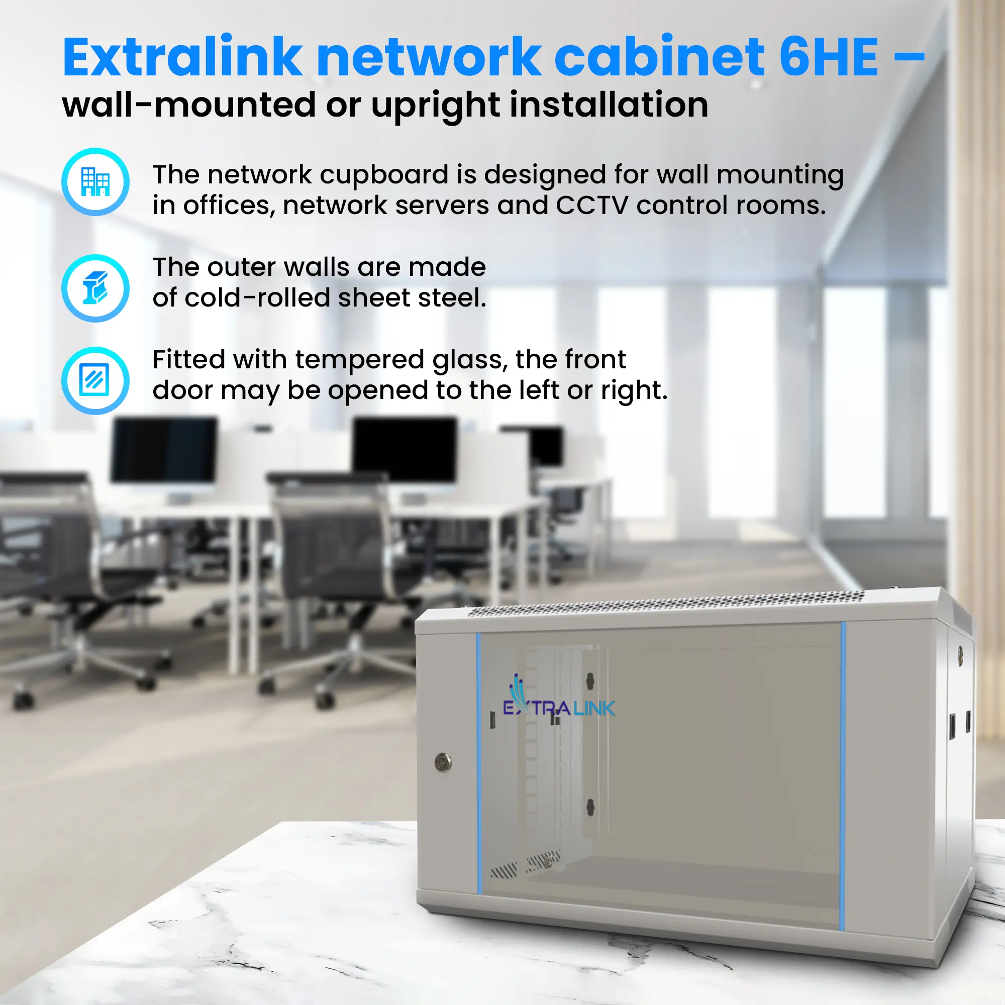 Extralink 6U 600x600 Gray | Rackmount cabinet | wall mounted, EXTRALINK EX.8567 5902560368567