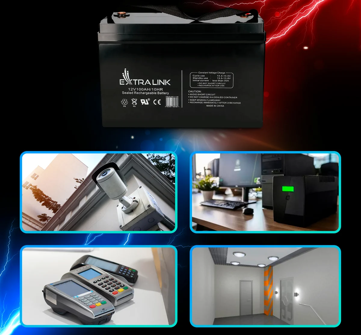 Extralink AGM 12V 100Ah | Accumulator | maintenance free, EXTRALINK EX.9786 5902560369786