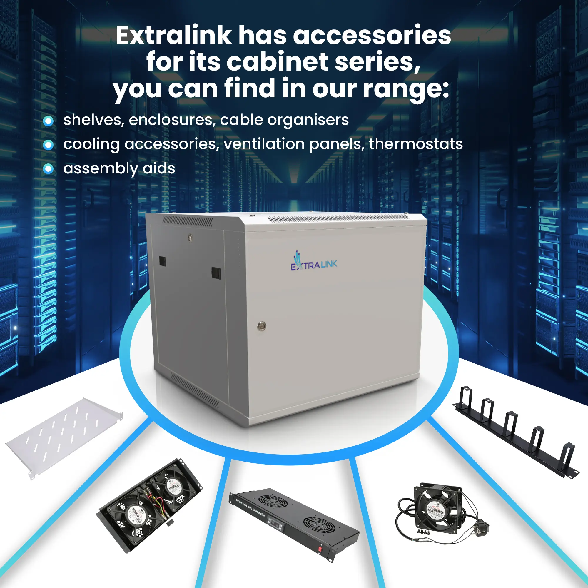 Extralink 6U 600x600 ASP Gray | Rackmount cabinet | wall mounted, metal door, EXTRALINK EX.13001 5903148913001