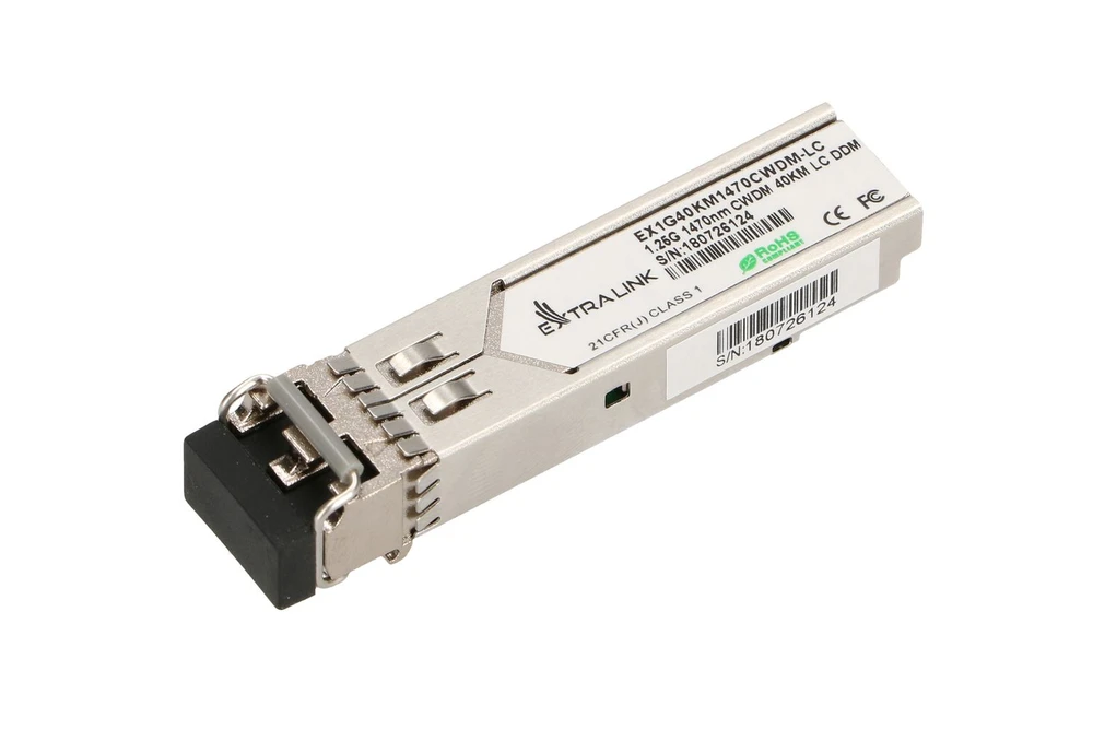 Extralink SFP 1.25G | SFP CWDM Module | 1,25Gbps, 1470nm, single mode, 40km, LC, DOM, EXTRALINK EX.13575 5903148913575