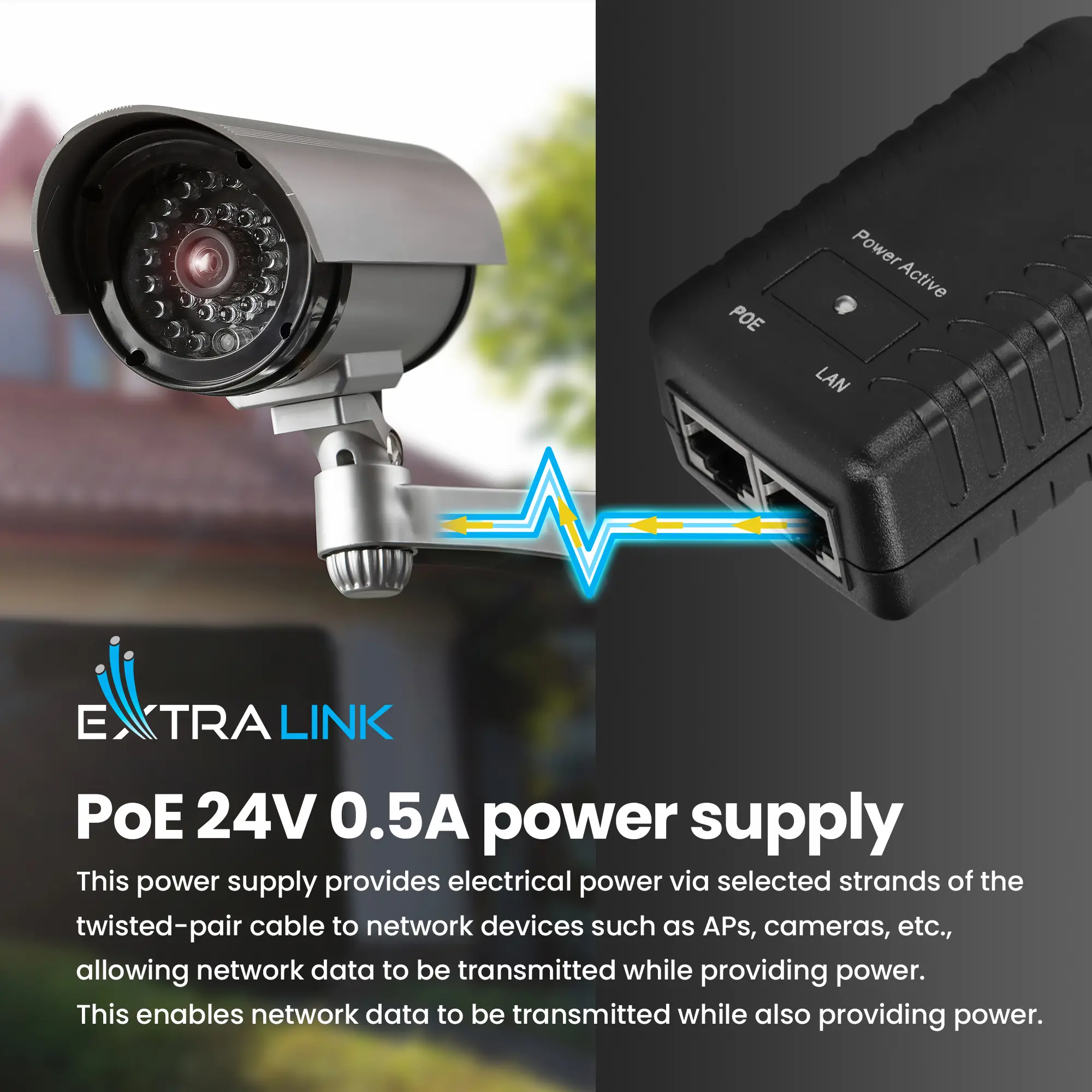 Extralink POE-24-12W | PoE Power supply | 24V, 0.5A, 12W, wall plug, EXTRALINK EX.14213 5903148914213