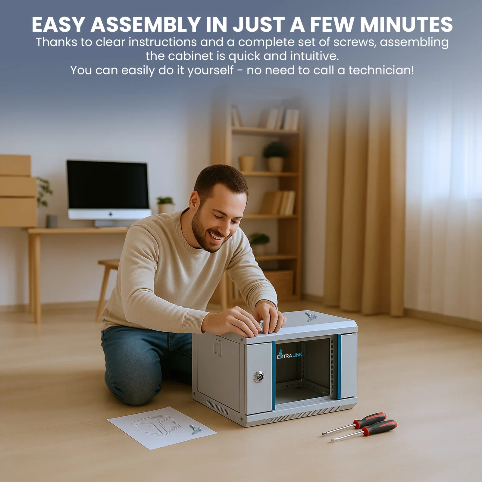 Extralink 6U 10" Gray | Rackmount cabinet | wall-mounted, EXTRALINK EX.14473 5903148914473